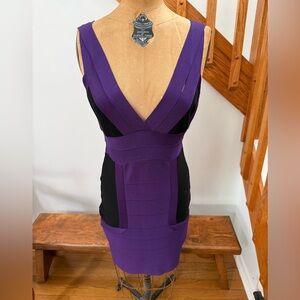 Gracia Purple and Black Bandage Dress